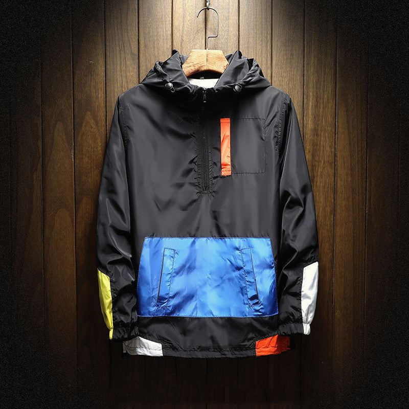 Colorblock Trend Loose Casual Hedging Baseball Uniform