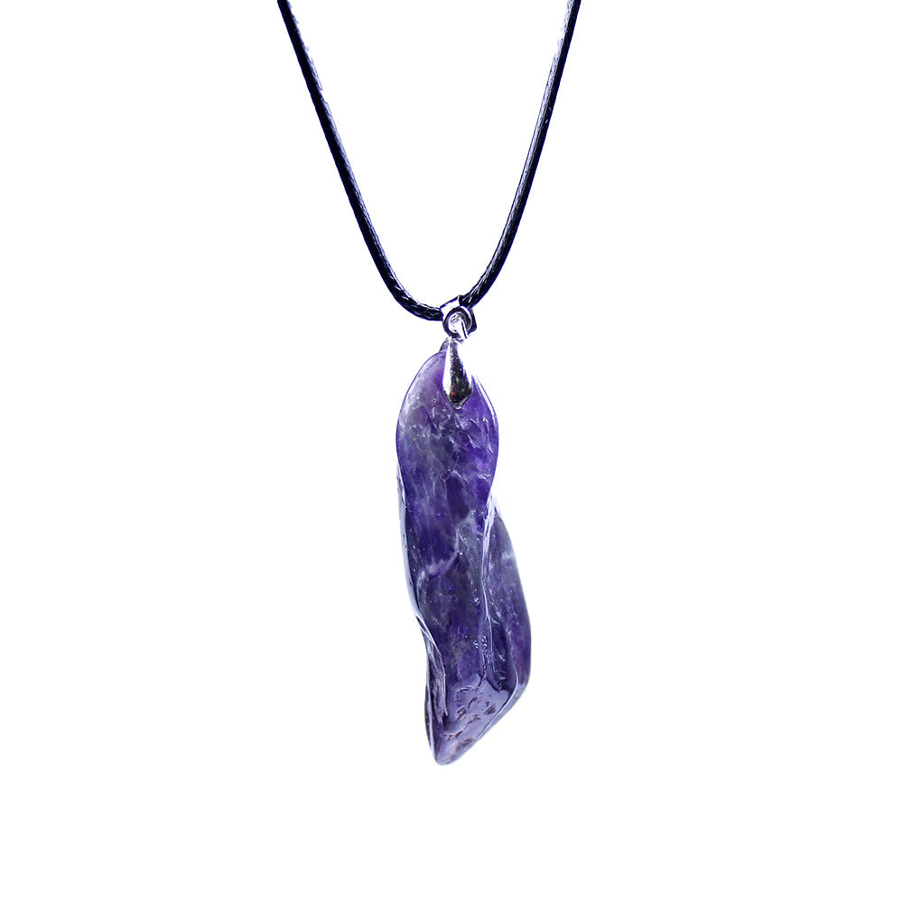 Natural Dream Amethyst Dog Teeth Pendant
