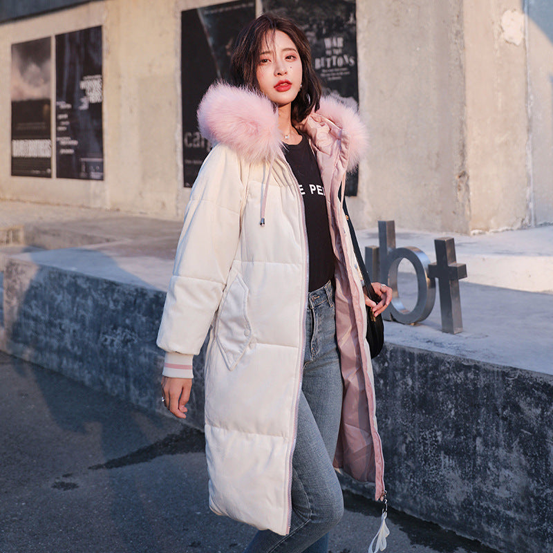 Women's gold velvet thick cotton-padded jacket