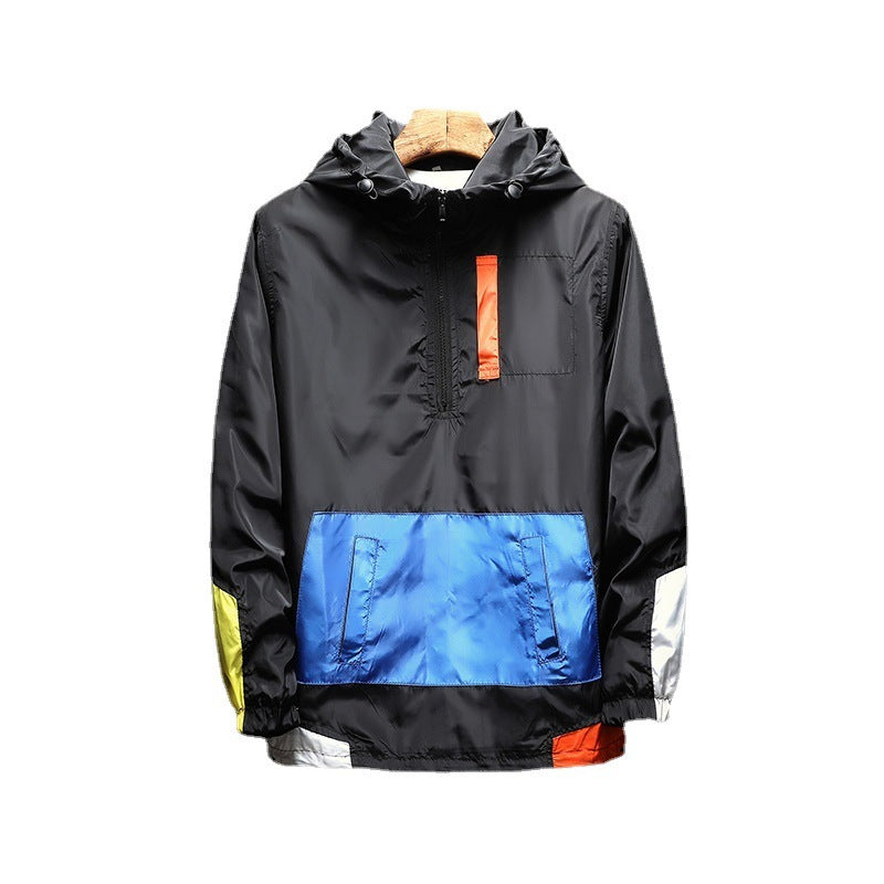 Colorblock Trend Loose Casual Hedging Baseball Uniform