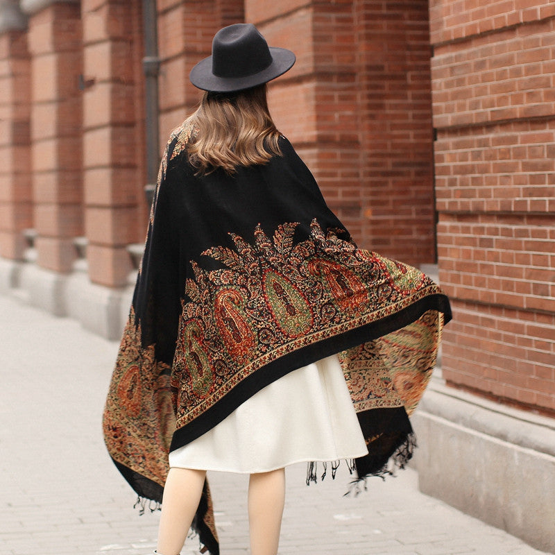 Women's Dual-use Cape Oversized Shawl For Autumn