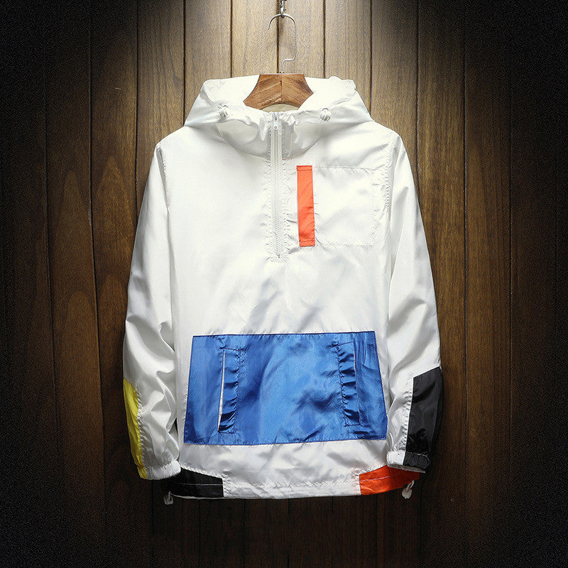 Colorblock Trend Loose Casual Hedging Baseball Uniform