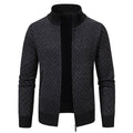 Men's Plaid Knitted Cardigan Jacket - Winter Warm Zipper Sweater