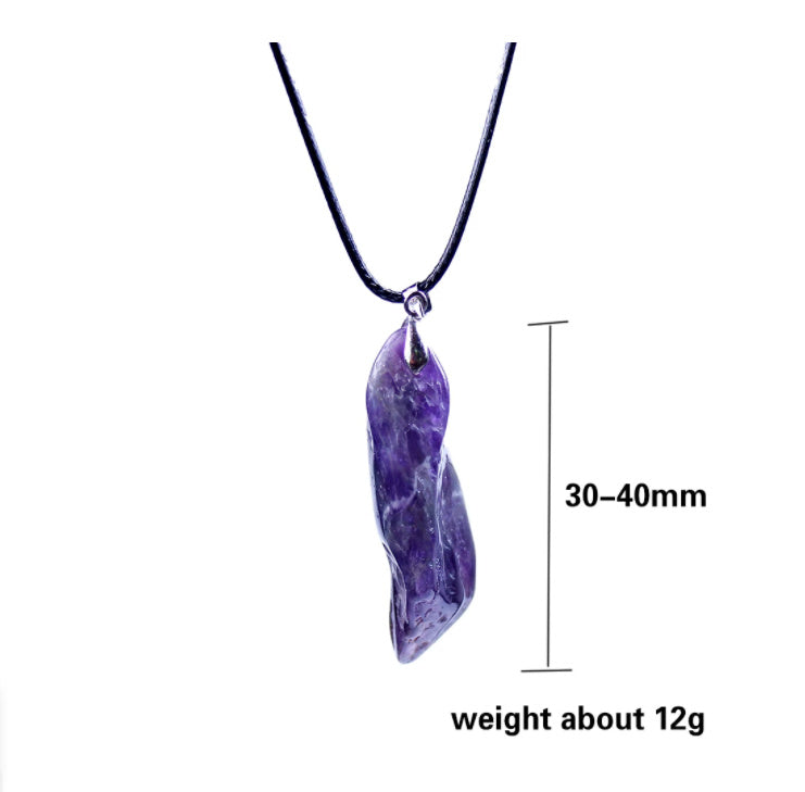 Natural Dream Amethyst Dog Teeth Pendant